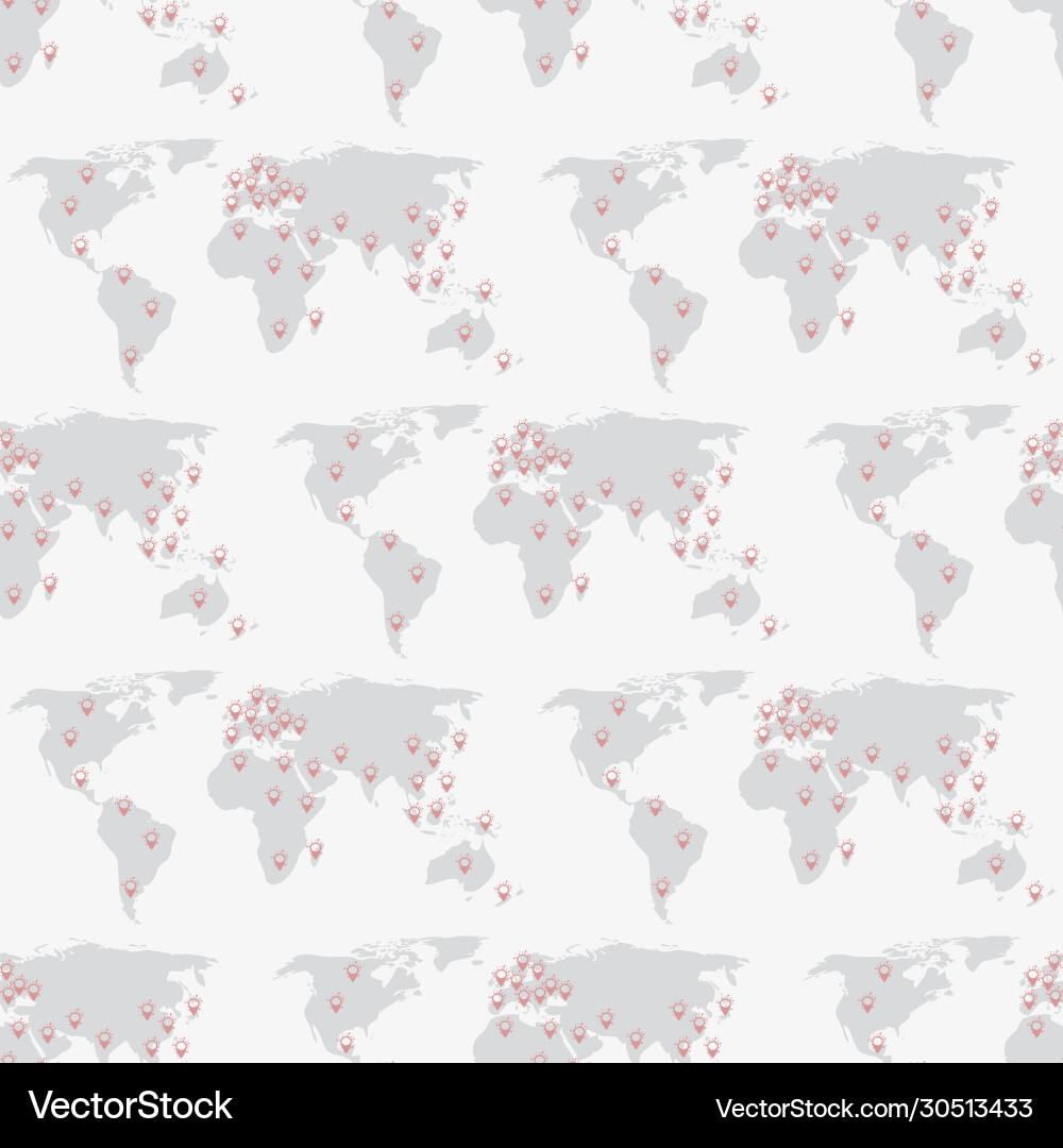 Seamless pattern map world with points Vector Image
