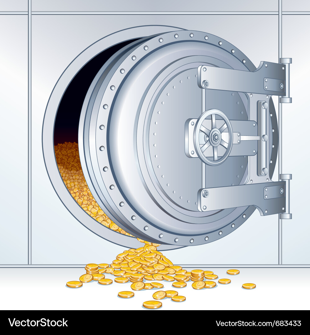 Secure Vault with Coins Vector Image