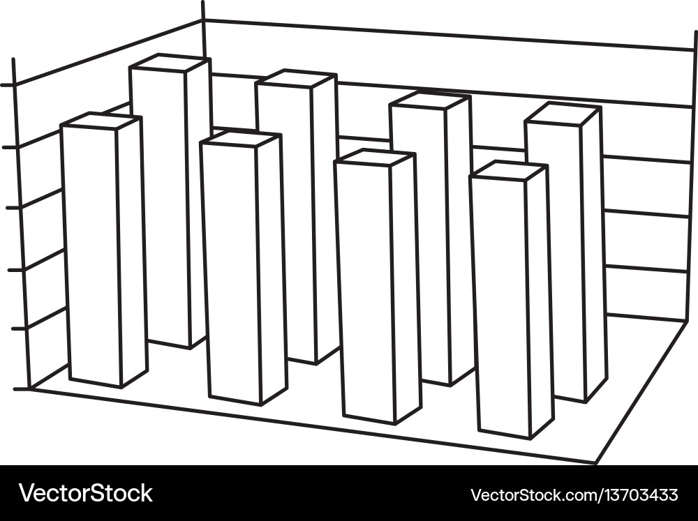 Silhouette data statistic graphics concepto Vector Image