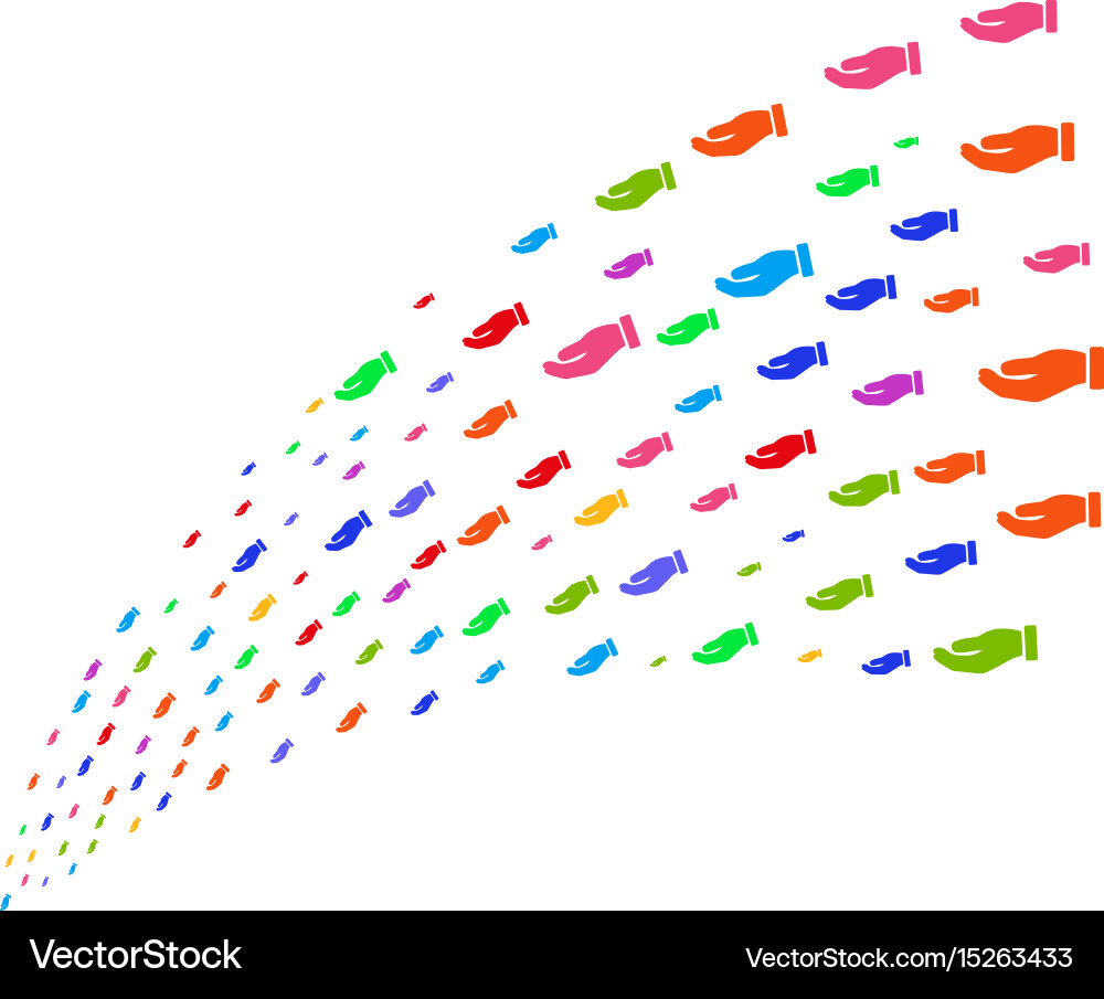 Source stream of hand vector image