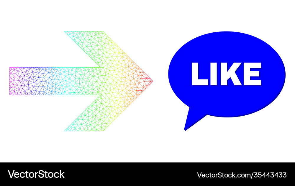 Spectral mesh gradient arrow right icon and like Spectral mesh gradient arrow right icon and like vector image