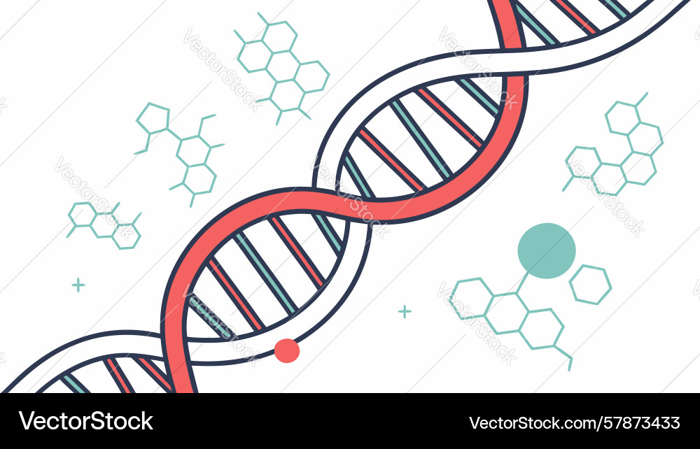 Stylized dna genetic code design generative ai vector image