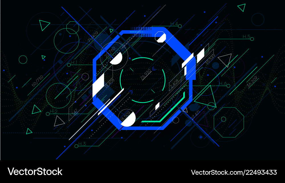 Tech futuristic abstract colorful octahedron Tech futuristic abstract colorful octahedron vector image