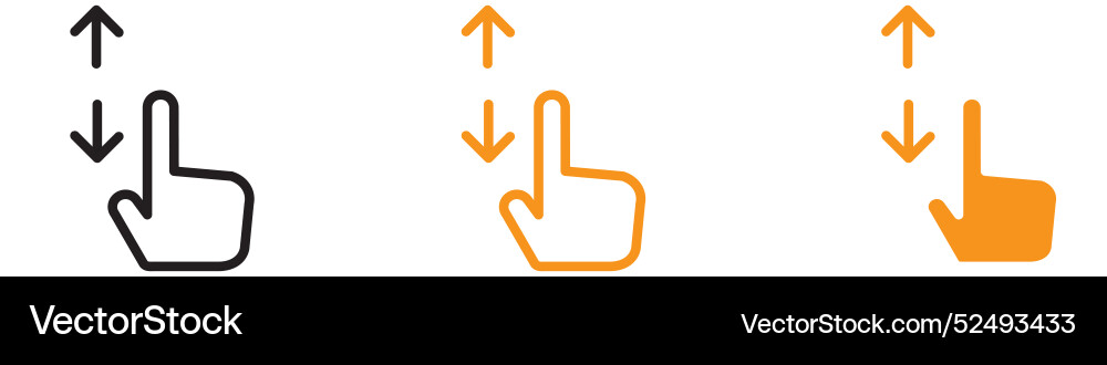 Vertical swipe up and down icon for user Vertical swipe up and down icon for user vector image