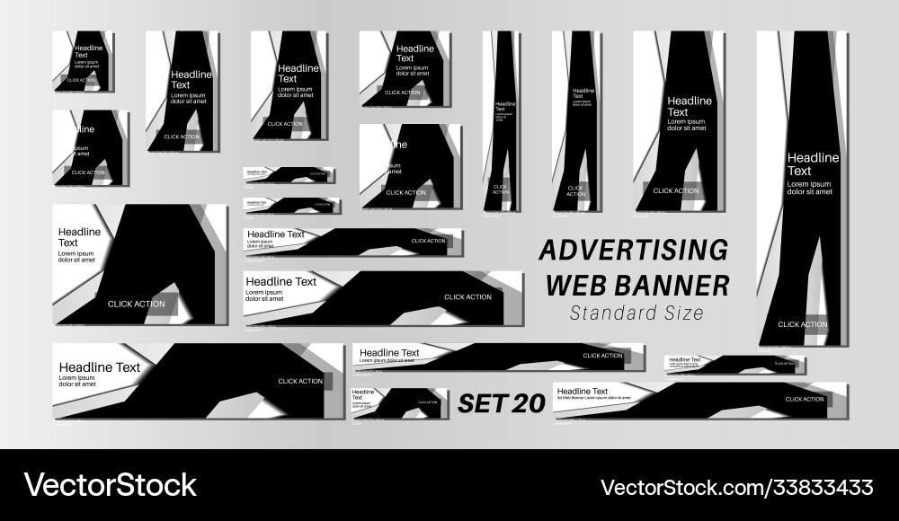 Web banner standard size abstract background vector image