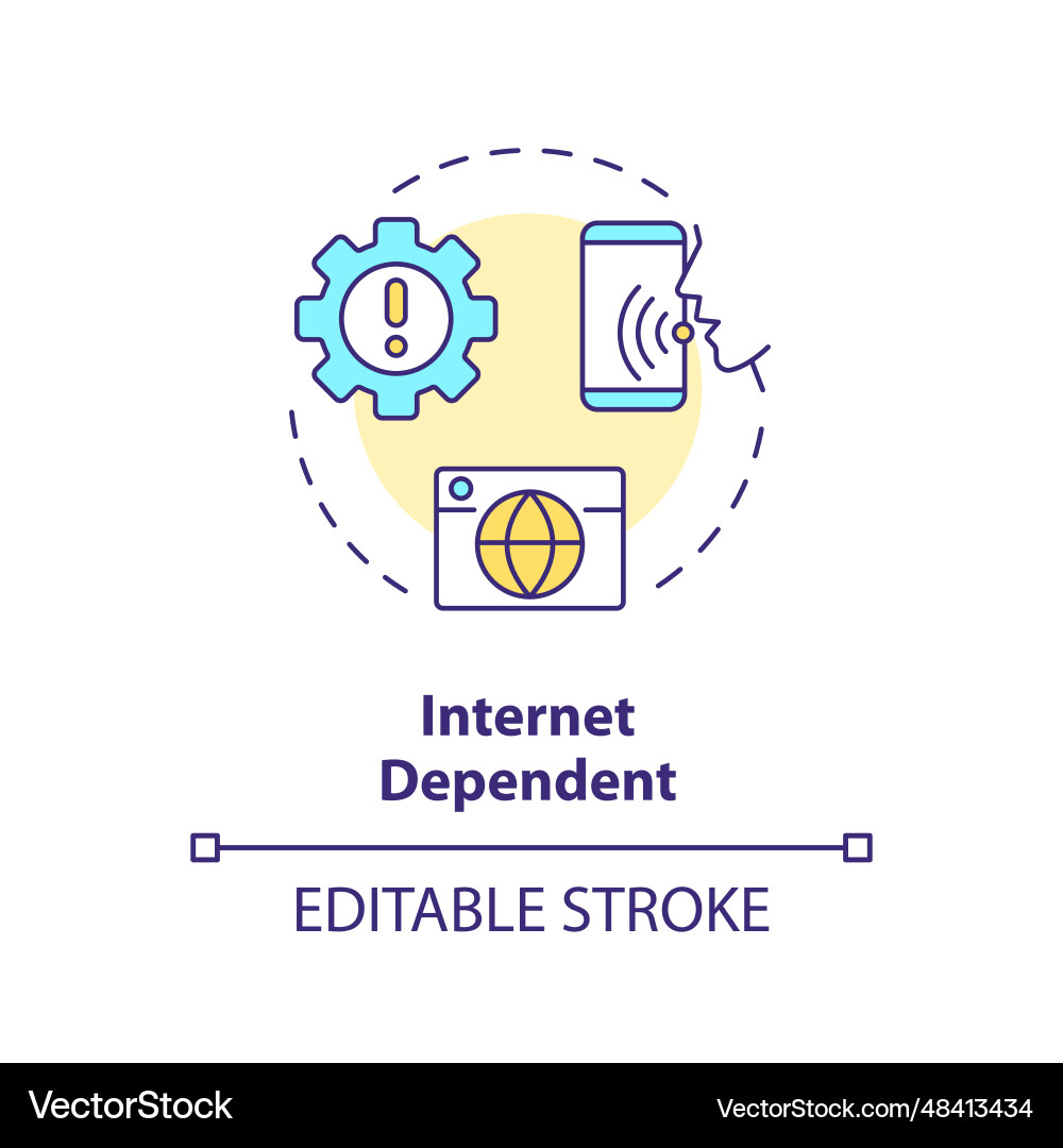 2d customizable internet dependent line icon 2d customizable internet dependent line icon vector image