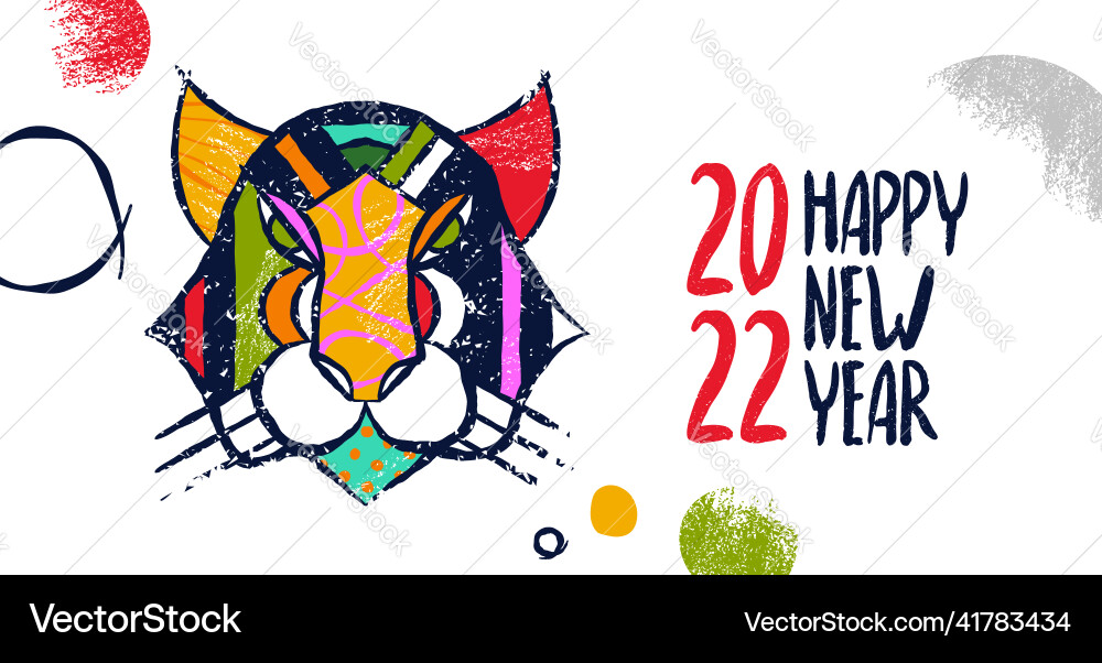 Chinese new year 2022 tiger animal face tribal art Chinese new year 2022 tiger animal face tribal art vector image