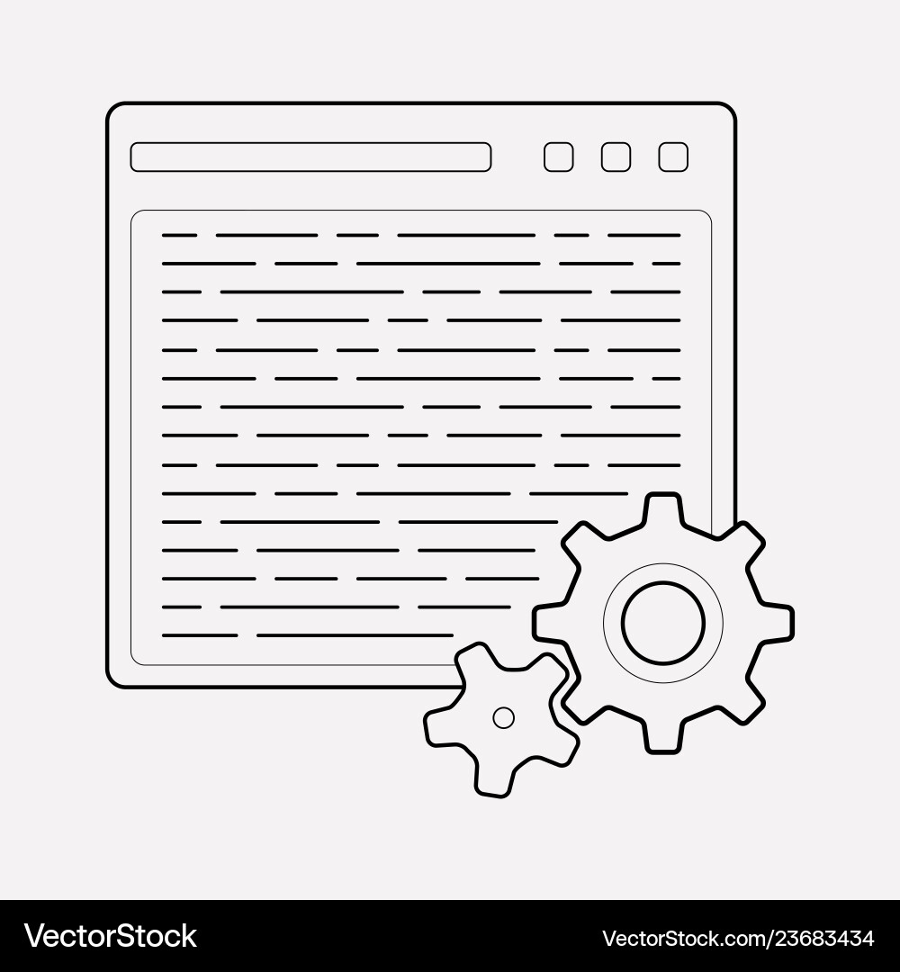 Coding software icon line element Vector Image