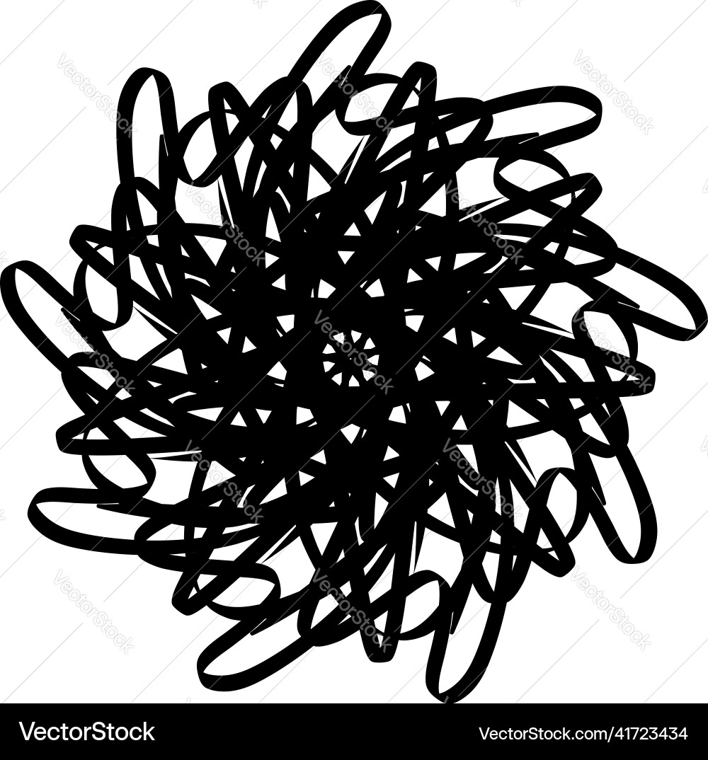 Distorted sketch radiating abstract shape Distorted sketch radiating abstract shape vector image