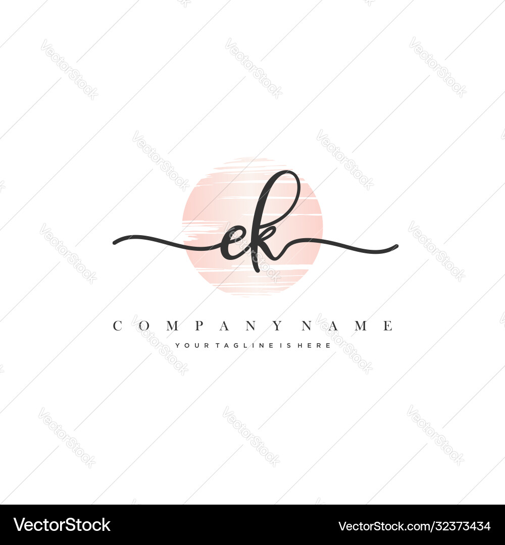 Ek Initial Logo - Elegant Script vector image
