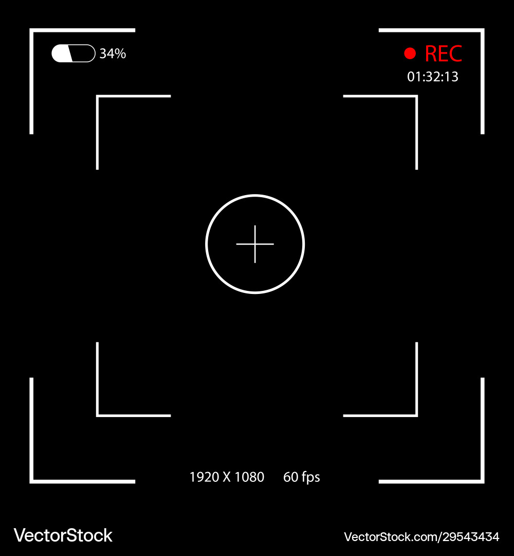 Frame video with file characteristics on black Frame video with file characteristics on black vector image