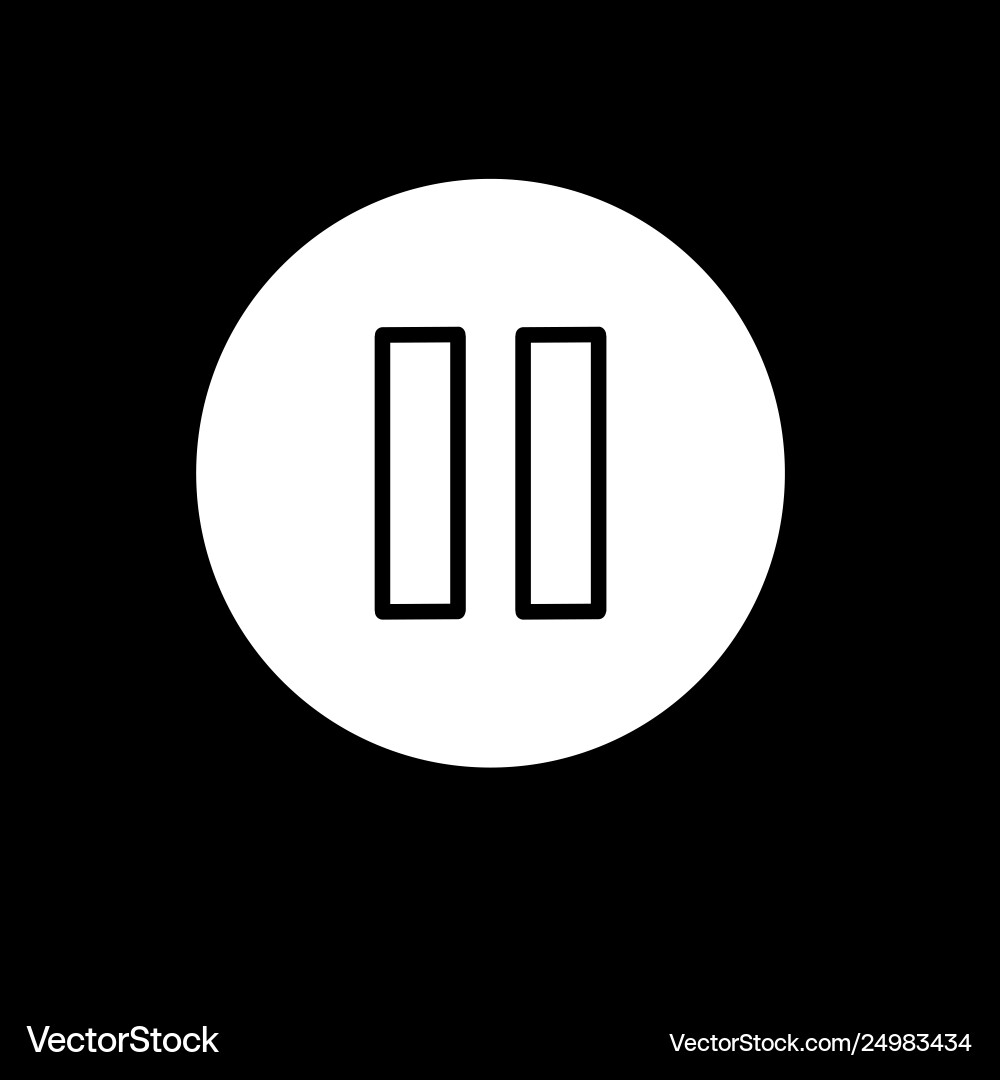 Pause button icon in linear style isolated Pause button icon in linear style isolated vector image