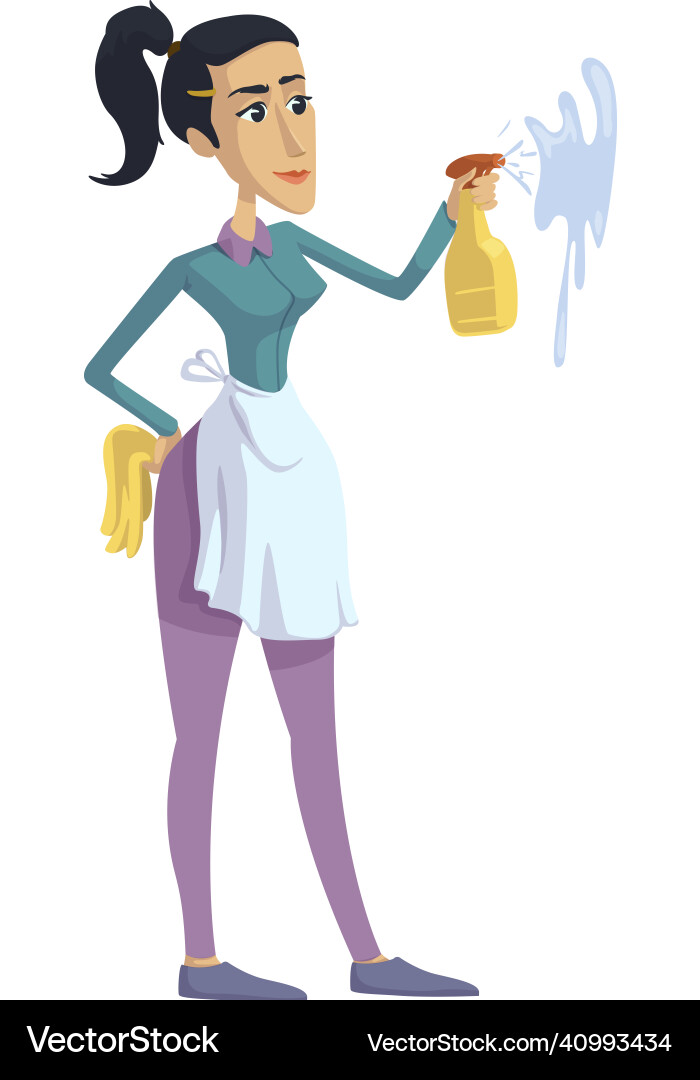 Woman cleaning perfectionist housewife flat Woman cleaning perfectionist housewife flat vector image