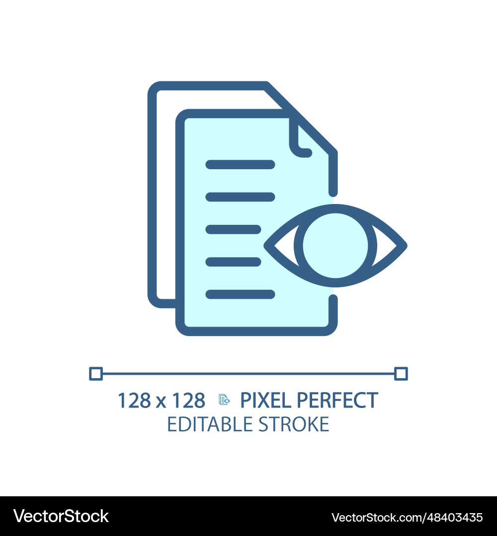 2d customizable preview document thin linear blue 2d customizable preview document thin linear blue vector image
