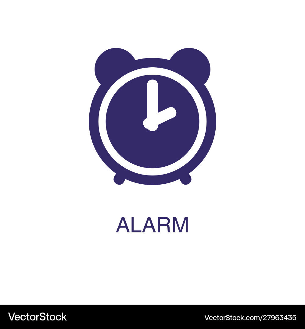 Alarm element in flat simple style on white vector image