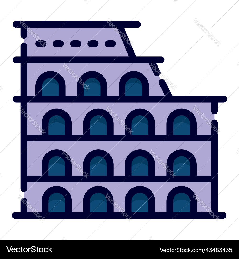 Building icon colored outline style for web Vector Image