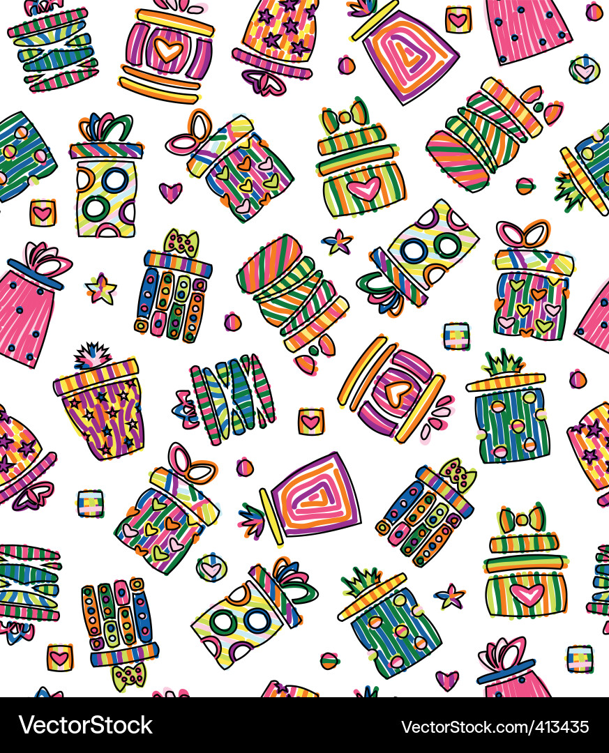 Bunte Geschenkboxen Muster Vektorbild