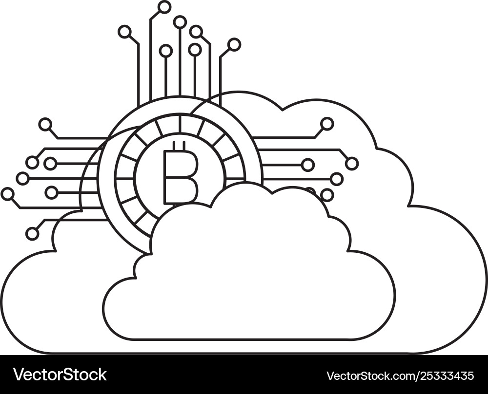 Cloud computing with circuit bitcoin money Cloud computing with circuit bitcoin money Vector Image