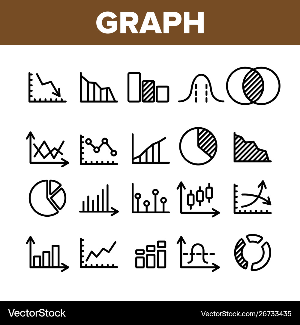 Collection different graph sign icons set Collection different graph sign icons set vector image