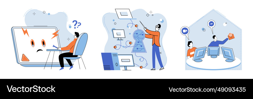Computer lab invention and innovation are key Vector Image