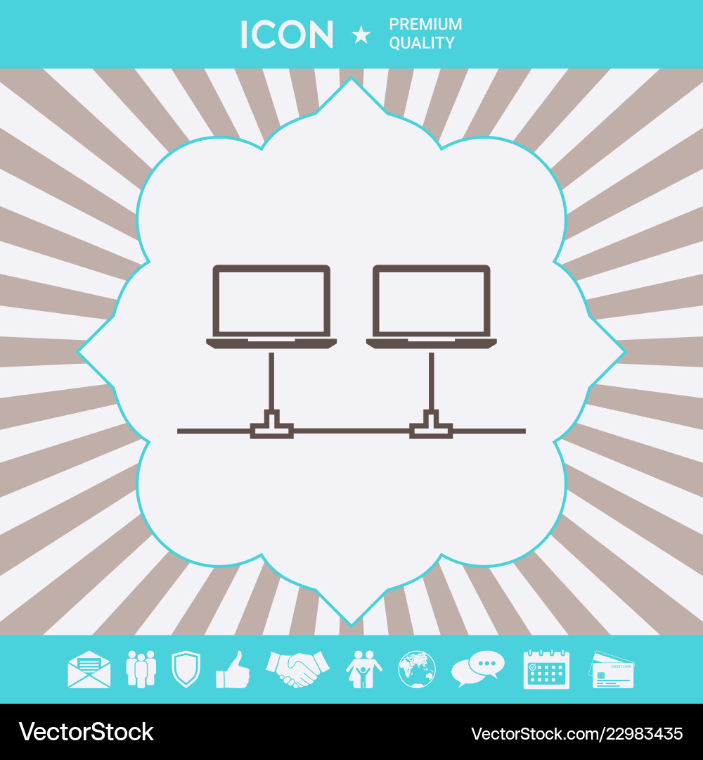Computer network icon graphic elements vector image