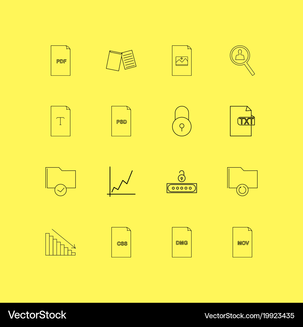 Dateien und Ordner lineare Icon setzen einfache Umriss vektorbild