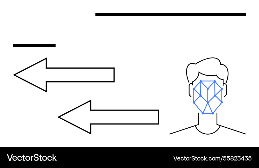 Facial recognition system analyzing user identity Facial recognition system analyzing user identity vector image