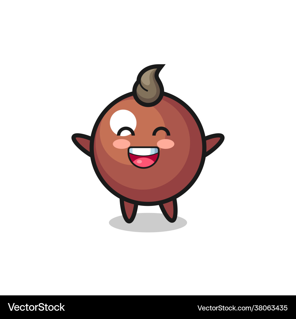 Glückliche Baby Schokolade Ball Cartoon Charakter Glückliche Baby Schokolade Ball Cartoon Charakter vektorbild