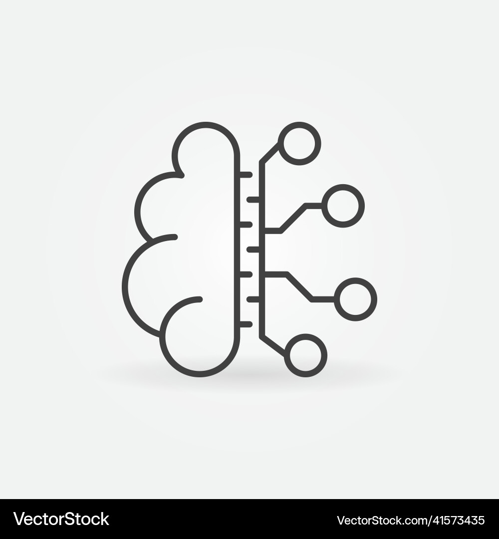 Human brain with neuron connection line vector image