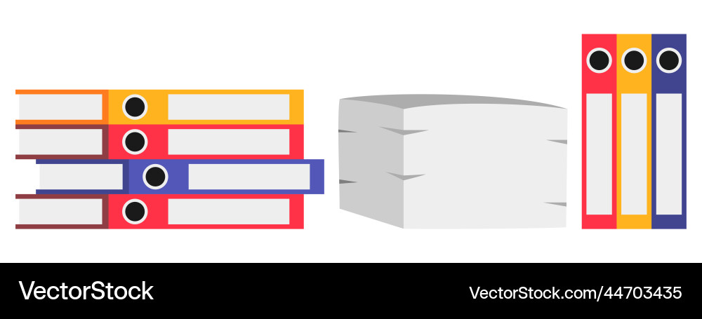 Office file paper folder set with different color Office file paper folder set with different color Vector Image