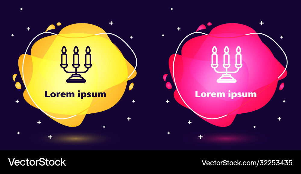 Set line candelabrum with three candlesticks icon Set line candelabrum with three candlesticks icon vector image