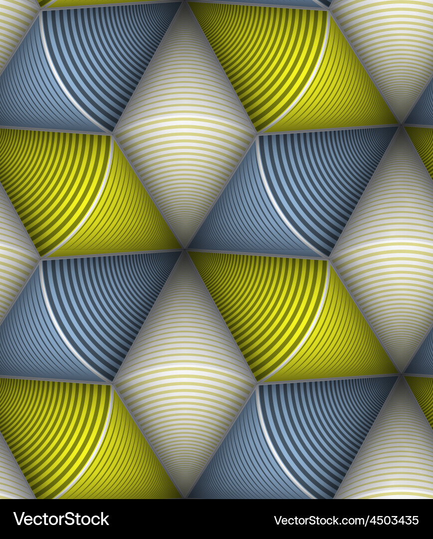 Striped circle cone 3d seamless pattern Vector Image