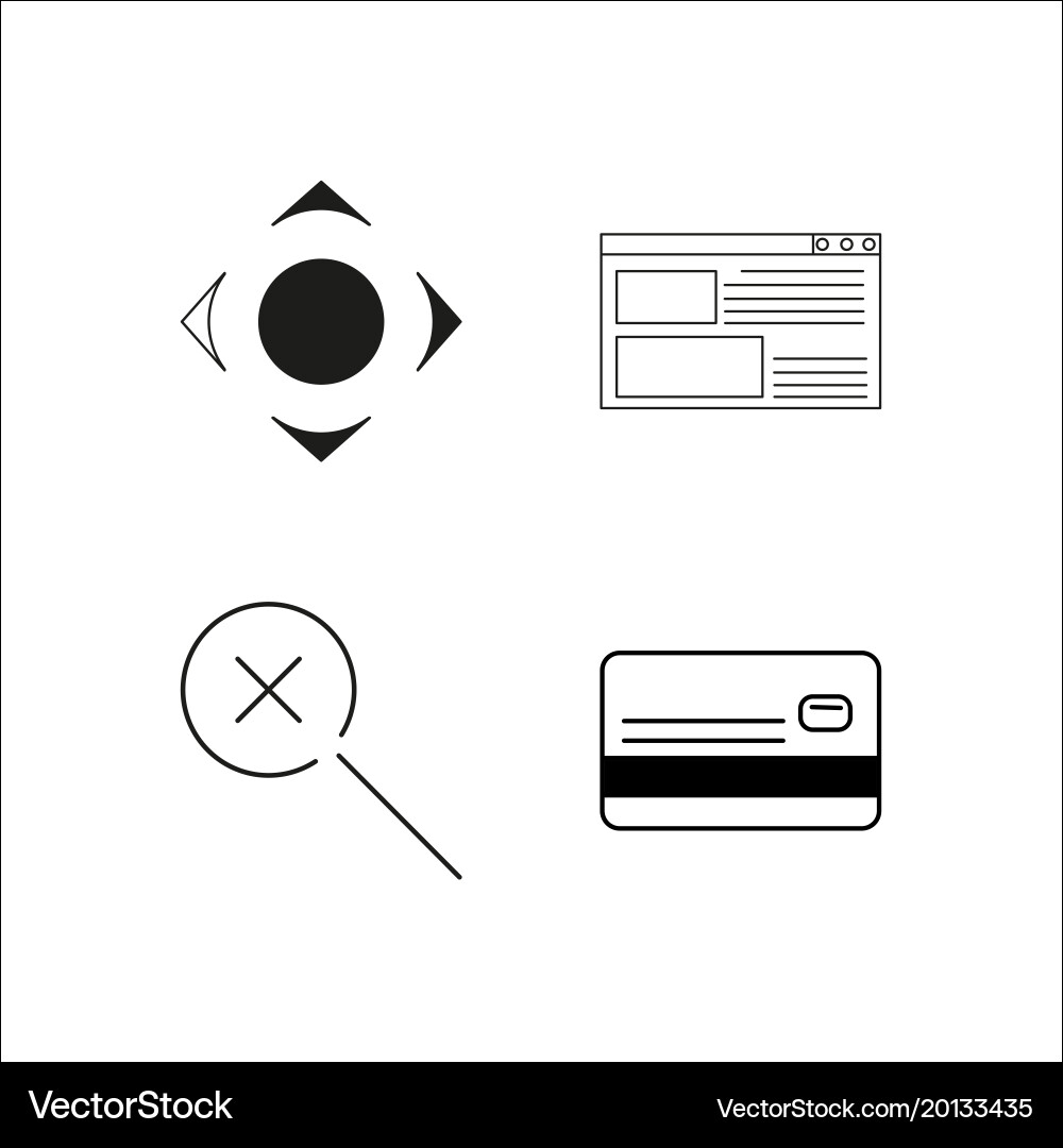 Web simple linear icon setsimple outline icons vector image