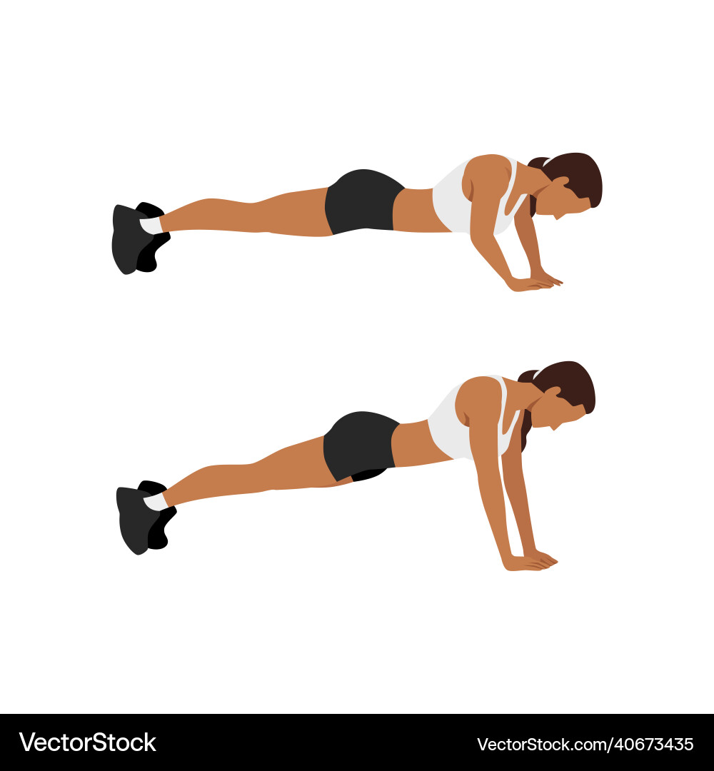 Woman doing diamond pyramid push ups exercise Woman doing diamond pyramid push ups exercise vector image
