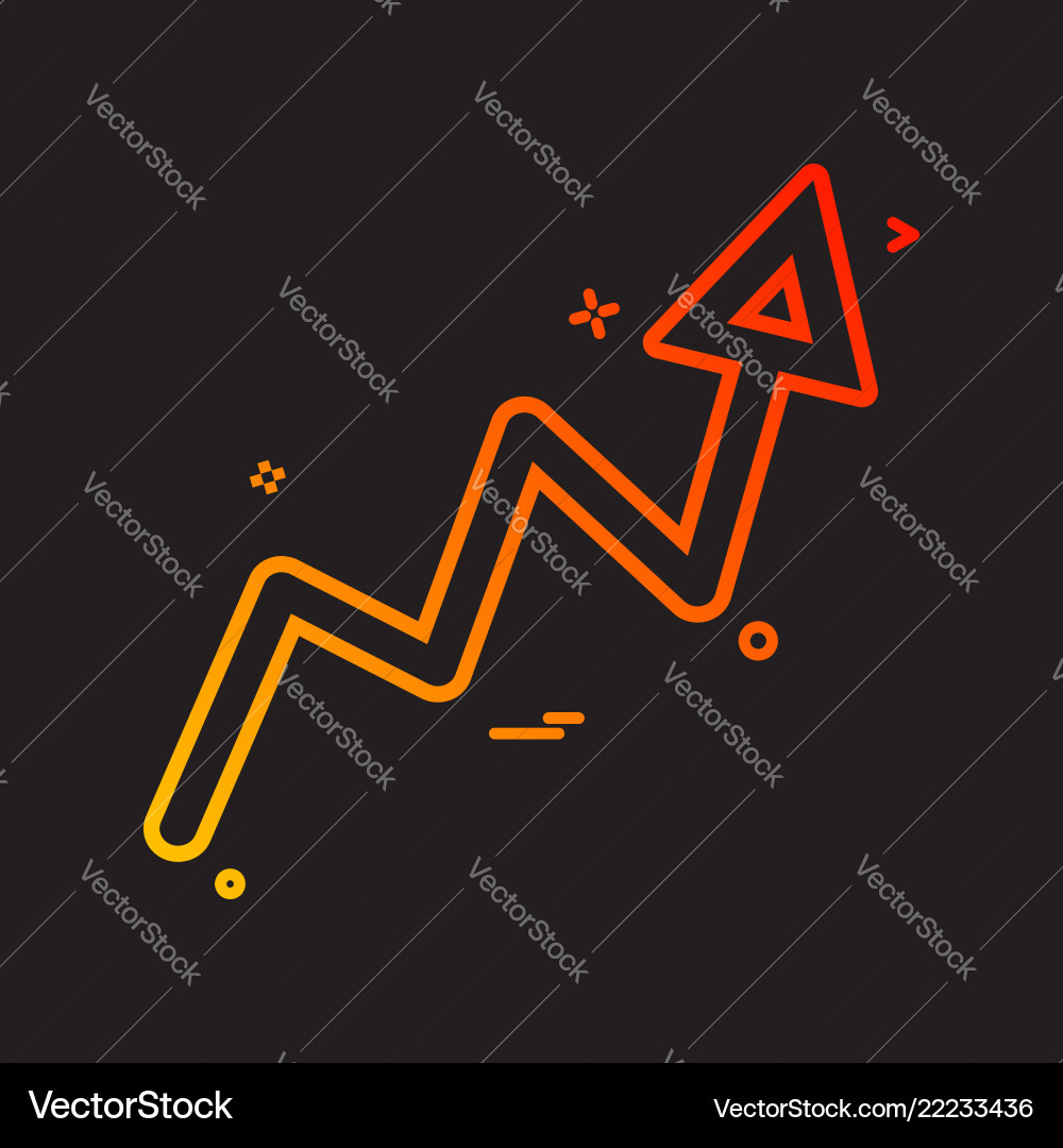Arrow graph progress up icon design Arrow graph progress up icon design vector image