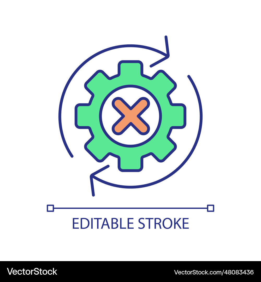 Automation mistake rgb color icon Automation mistake rgb color icon vector image