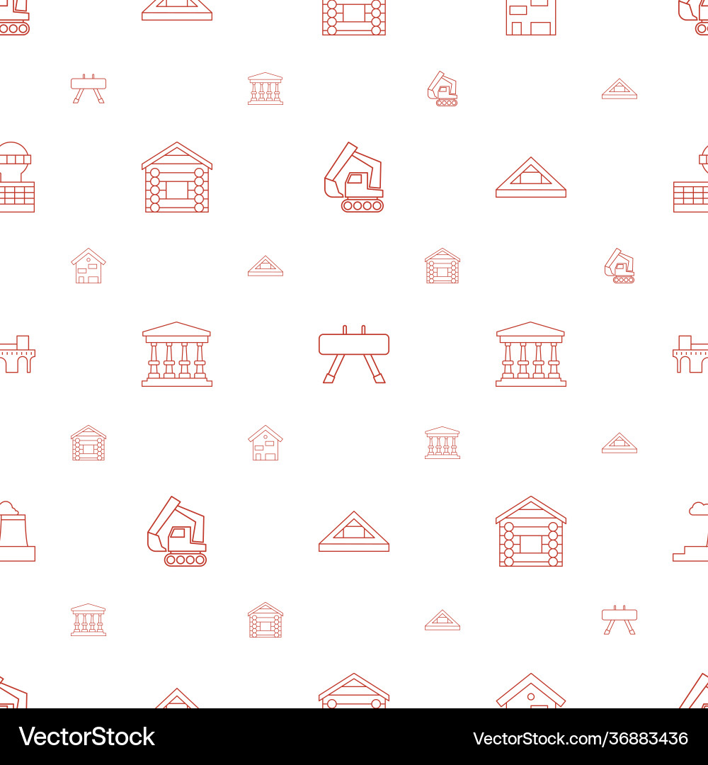 Building icons pattern seamless white background vector image