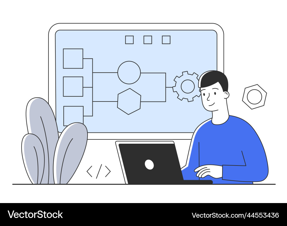 Building processes concept Building processes concept vector image
