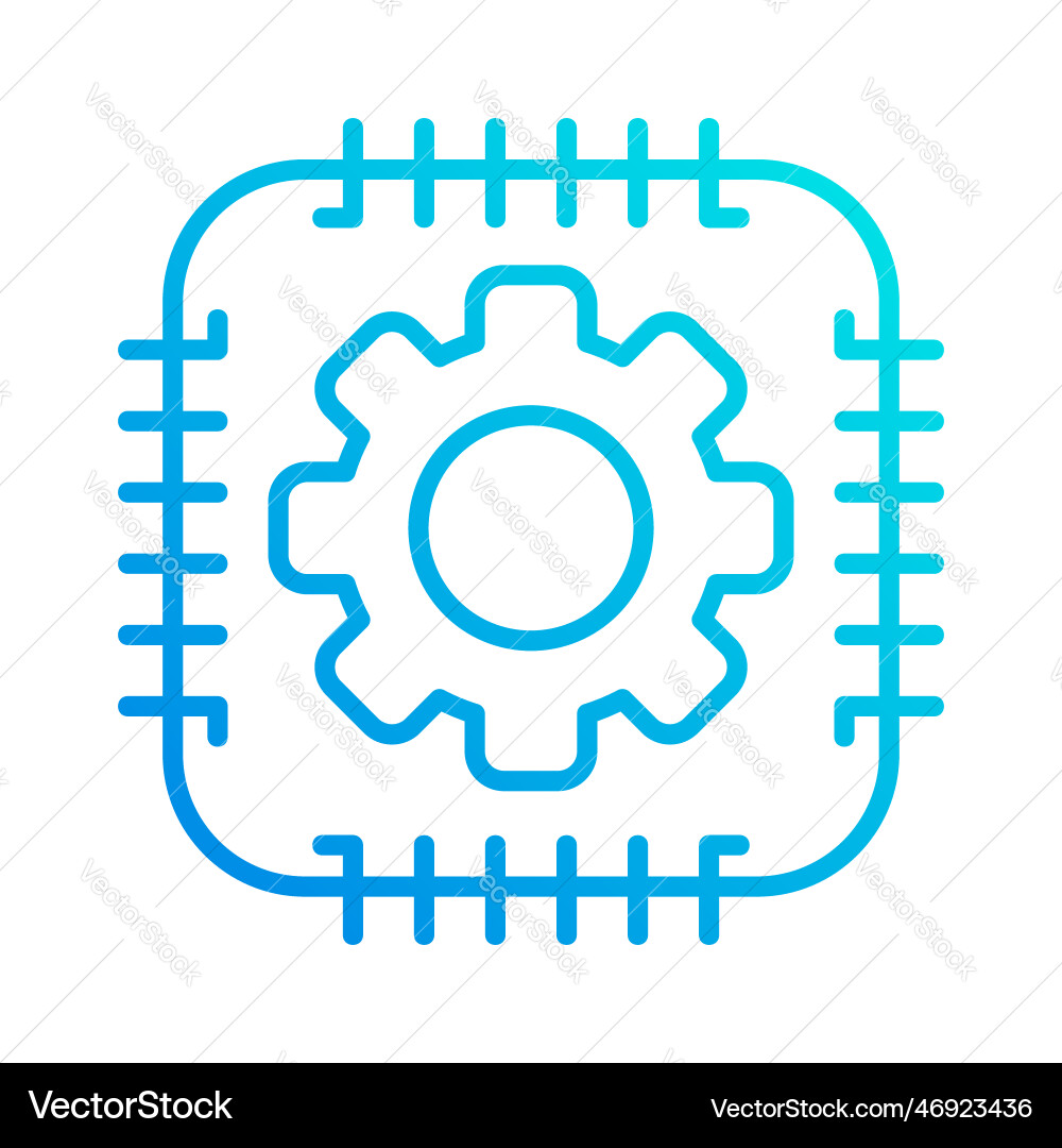 Chipset system automation gradient outline icon vector image