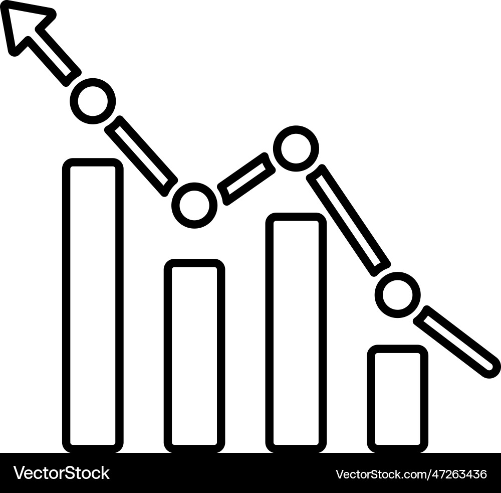 Cumulative graph icon line outline design Vector Image