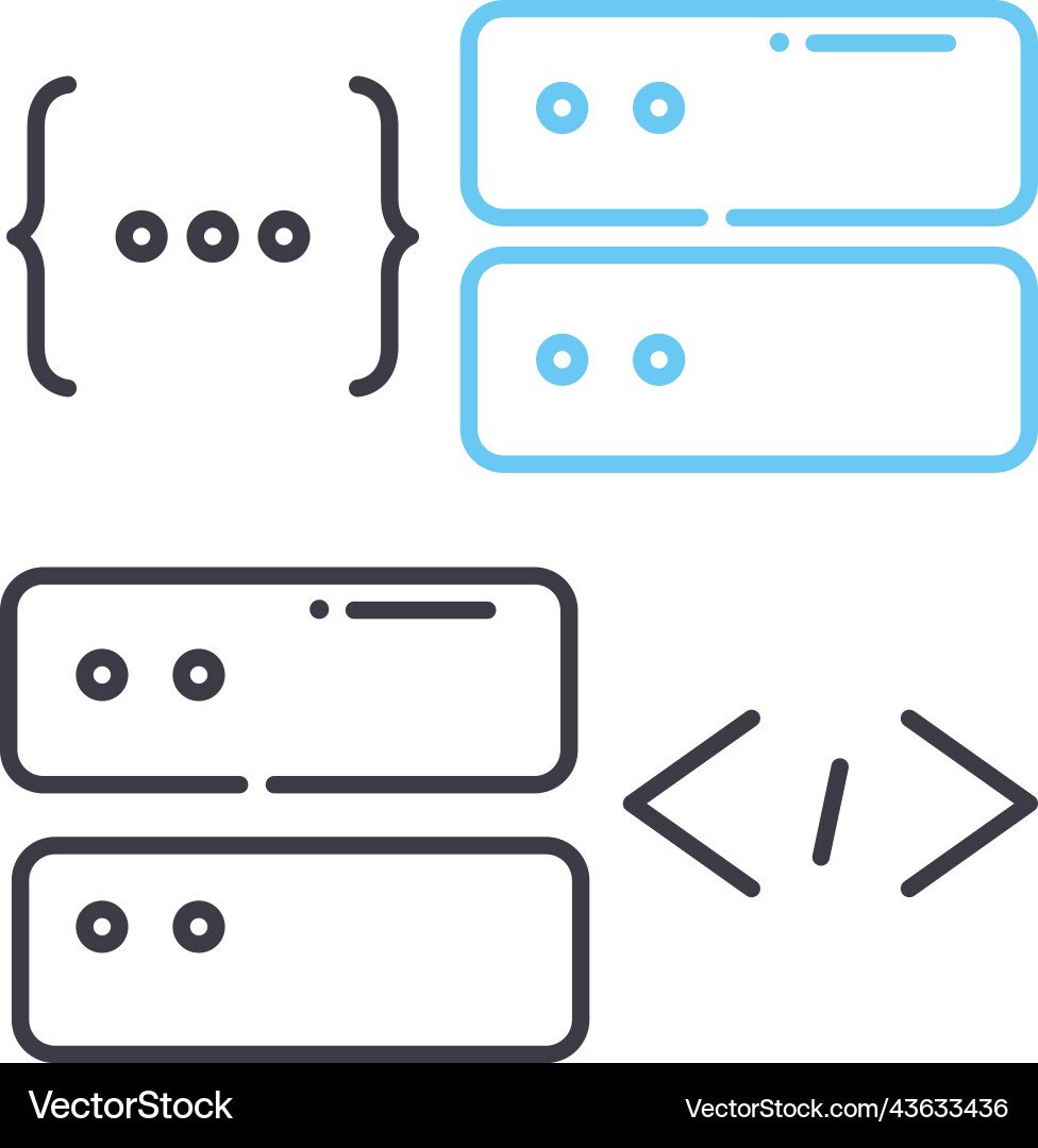 Database architecture line icon outline symbol Database architecture line icon outline symbol vector image