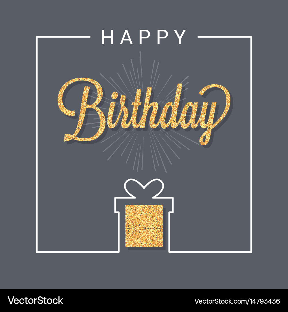 Golden Sunburst Birthday Card Background vector image
