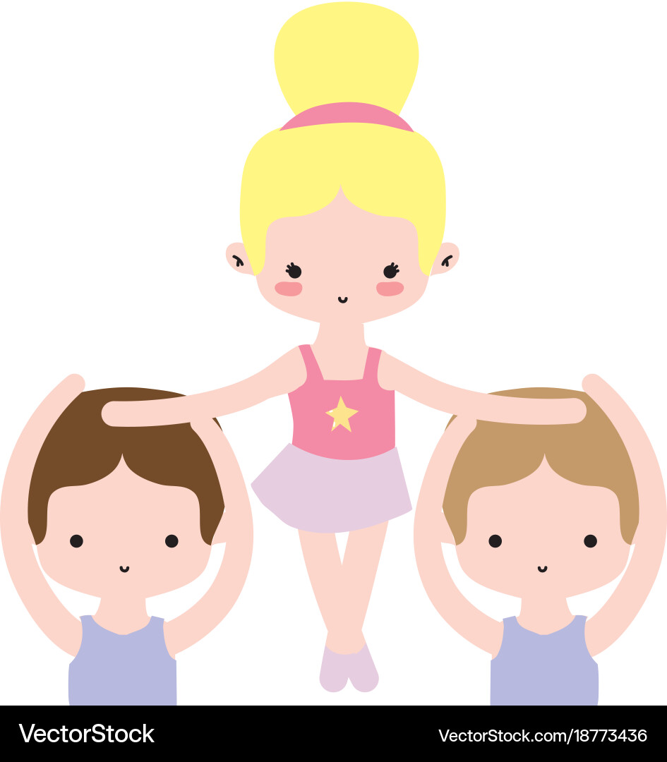 Group dancing and practice performance ballet Vector Image