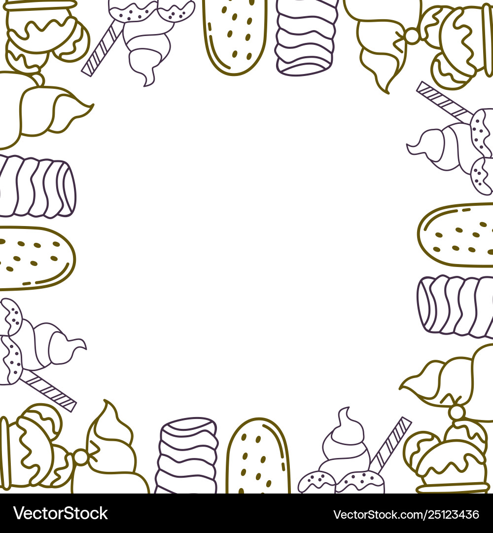 Ice cream frame empty template Vector Image