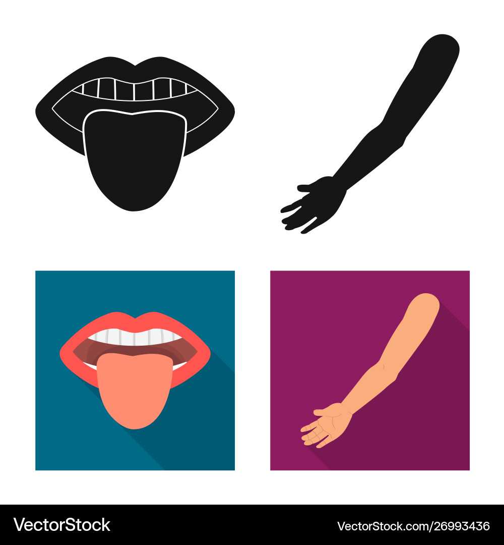 Isolated object body and part symbol set vector image