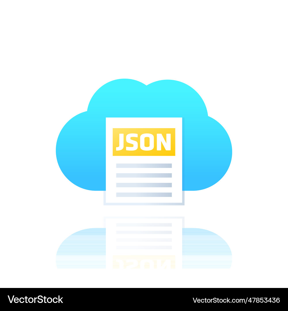 Json Datei hochladen auf Cloud-Symbol für Web vektorbild