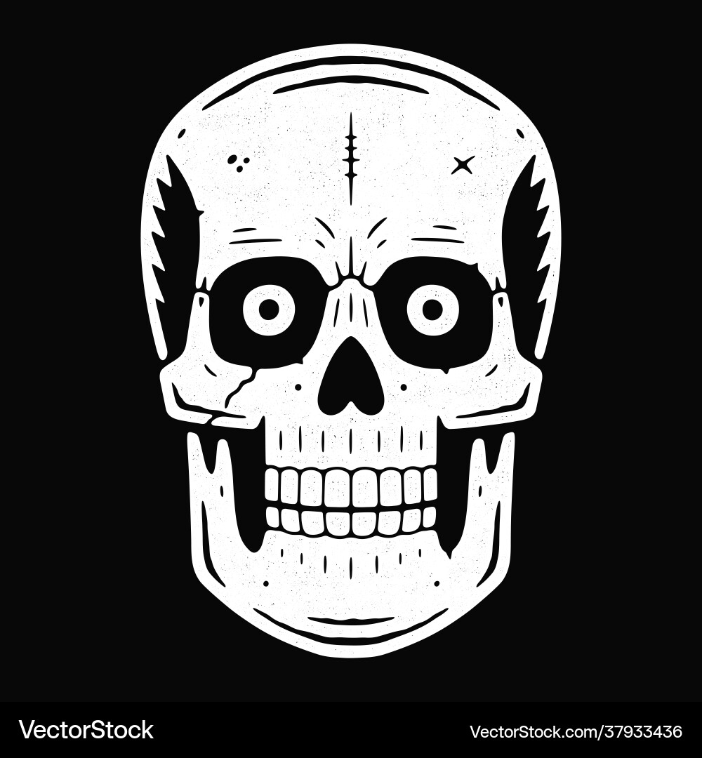 Lustiger gravierter Totenkopf modernes Logo Lustiger gravierter Totenkopf modernes Logo vektorbild