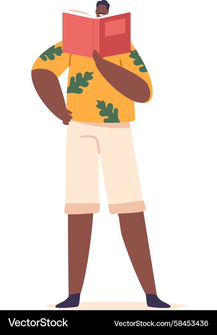 Man Relaxing with a Book Vector Image