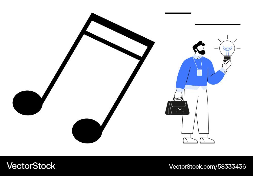 Man with Lightbulb Idea Vector Image