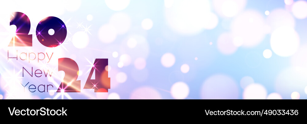 New year 2024 numbers on color gradient Vector Image
